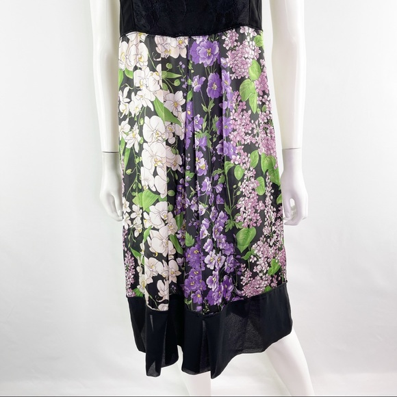 NEW Blugirl Folies Size 12 Sleeveless Black Lace Floral Trapeze Sun Dress - Picture 7 of 14